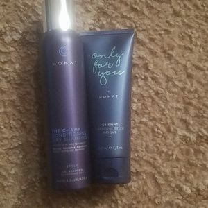 Monat dry shampoo/charcoal mask
